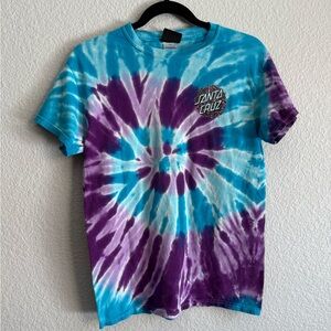 Santa Cruz unisex Tie-Dye T-Shirt size small blue purple hippie boho beach vibes